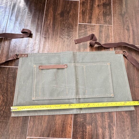 Waxed Canvas Half Apron for Women and Men / Barista  Waitress Bartender Apron. - Picture 10 of 12